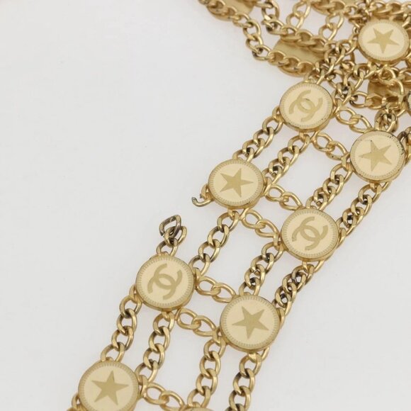 CHANEL Chain Belt metal Gold CC Auth 159438SAM main image 13